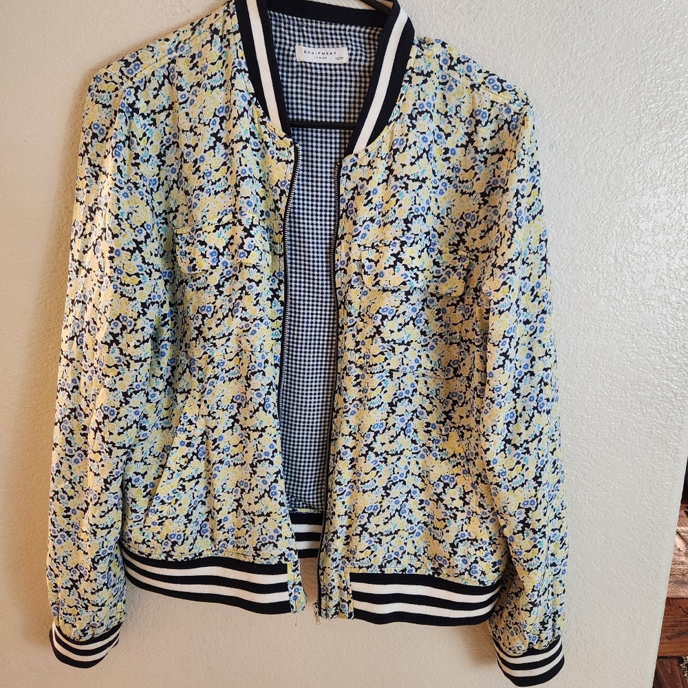 Equipment Femme 100% Silk Floral Lightweight Jacket XS - Picture 8 of 11